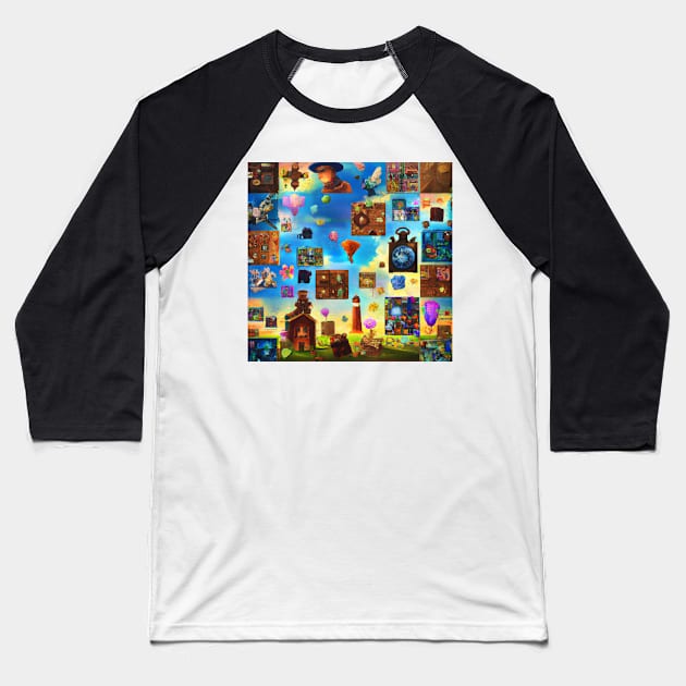 Patchwork | Art | Coolest | Fun Baseball T-Shirt by Publicus Apparel